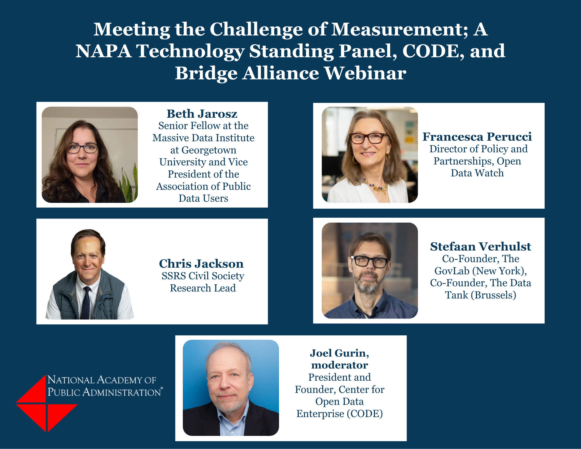 Meeting the Challenge of Measurement; A NAPA Technology Standing Panel, CODE, and Bridge Alliance Webinar
